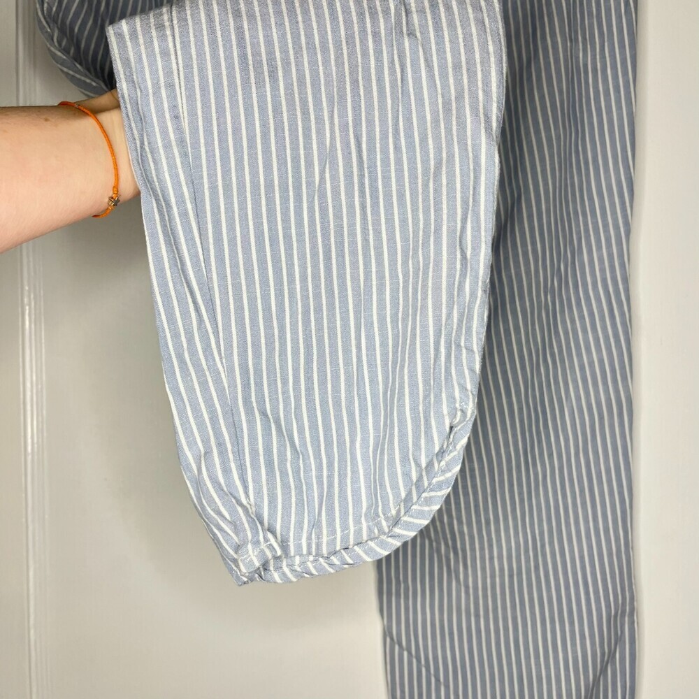 Marine Layer Women Pants Medium Blue White Tencel Stripe Pull On Pockets Stretch - Picture 11 of 16
